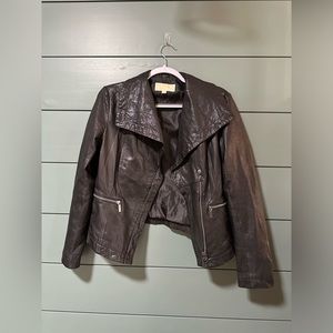 Black Michael Kors Leather moto jacket size XS